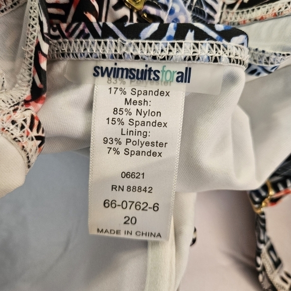 Swimsuits For All Plus Geometric Cutout One-Piece Swimsuit Size 20 - Picture 6 of 6